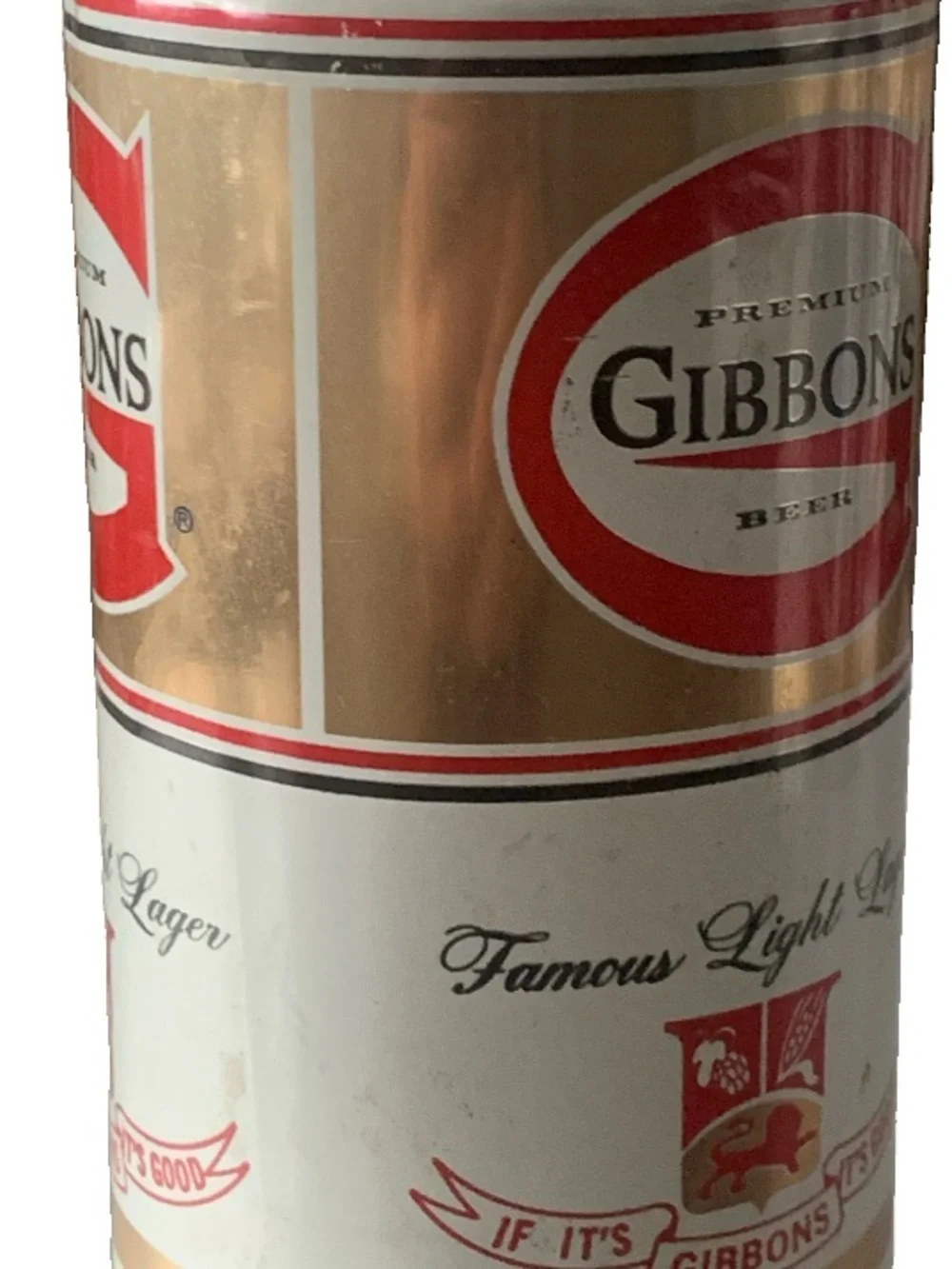 Vintage Beer Can Gibbons Premium Beer Famous Light Beer Pull Tab Empty Aluminum